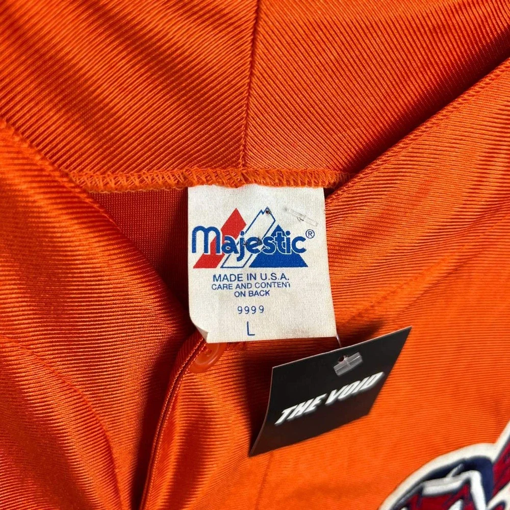 Vintage Cleveland Indians Guardians Jersey Shirt Men Large Orange Majestic New L